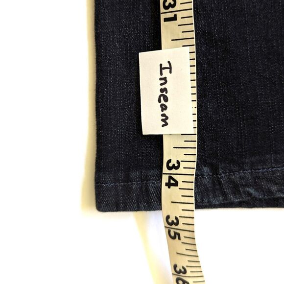 Lee Slender Secret Lower on the Waist Size 8Long Mid Rise Dark Wash Bootcut Jean - Picture 10 of 12
